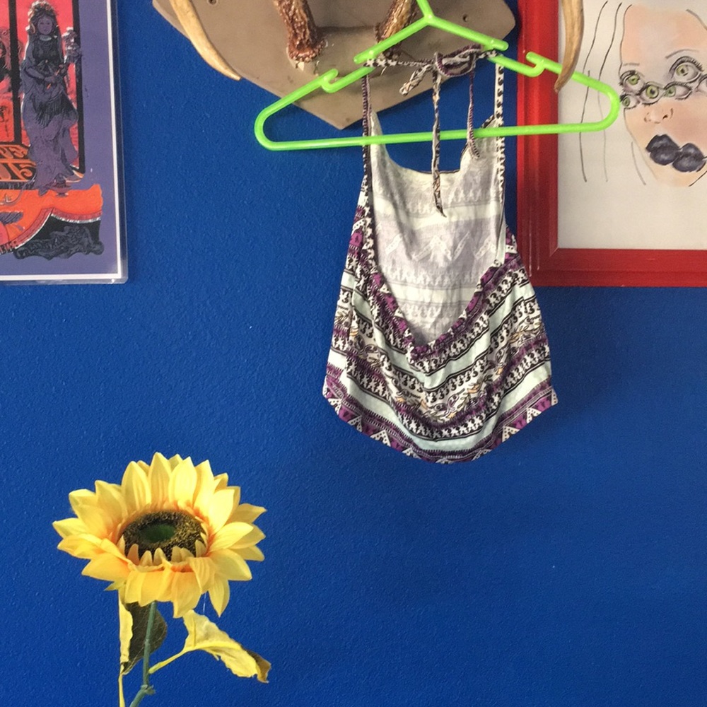 Tribal Print Halter Crop Top - Picture 3 of 6
